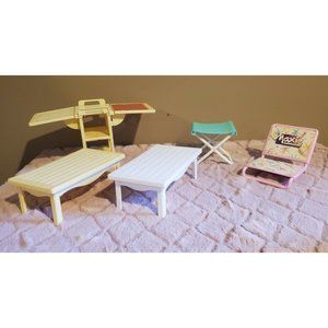 Lot of Outdoor Barbie Furniture, 4 tables, 1 Chair